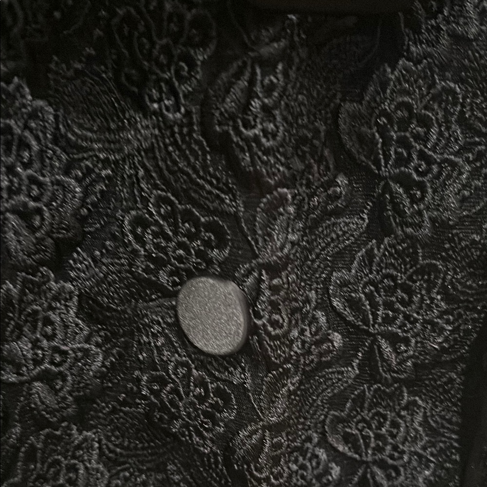 bebe Black Long Sleeve lace and satin blazer with detachable belt. Gorgeous! - Picture 6 of 11